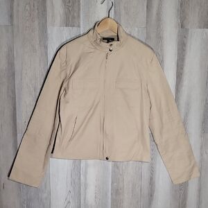 Vero Moda Womens XL Harley Jacket Sand Full Zip Casual Moto Biker Short‎ NEW